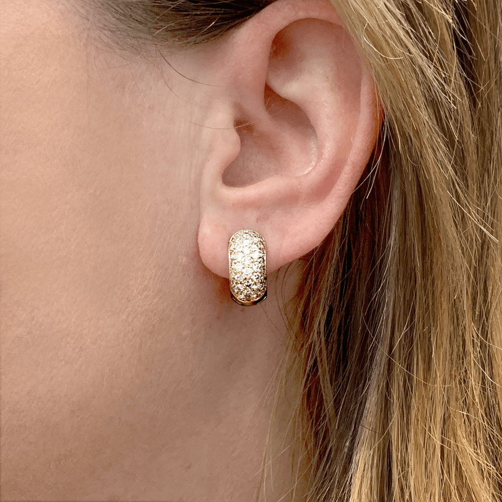 Boucles d'oreilles Créoles en or jaune et diamants - Castafiore