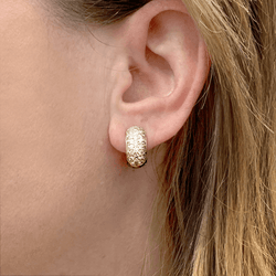 Boucles d'oreilles Créoles en or jaune et diamants - Castafiore