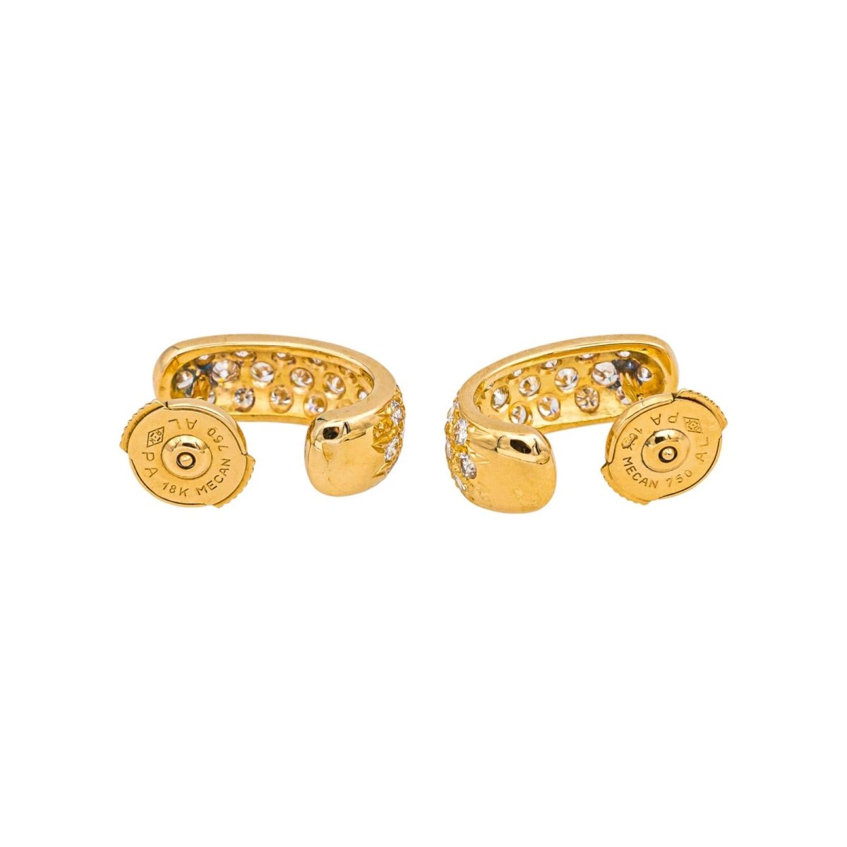 Boucles d'oreilles Créoles en or jaune et diamants - Castafiore