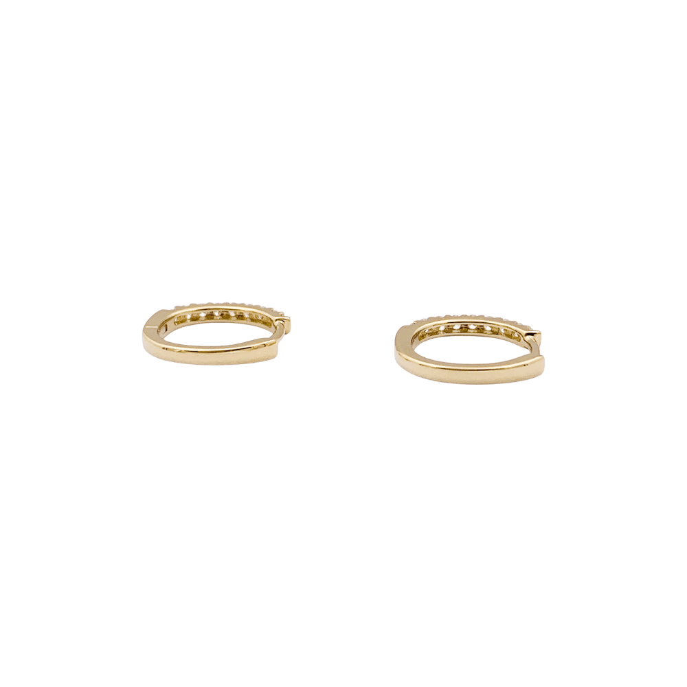 Boucles d'oreilles CREOLES en or jaune et diamants - Castafiore