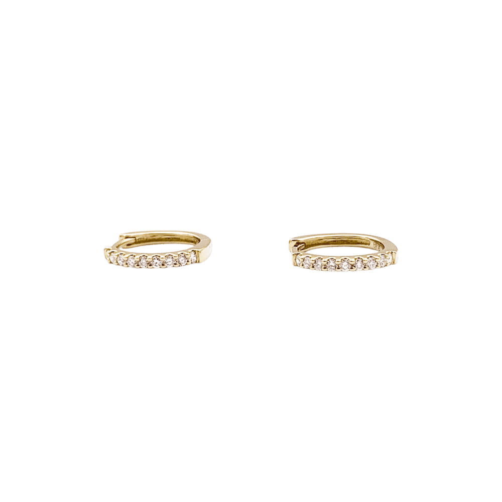 Boucles d'oreilles Créoles en or jaune et diamants - Castafiore