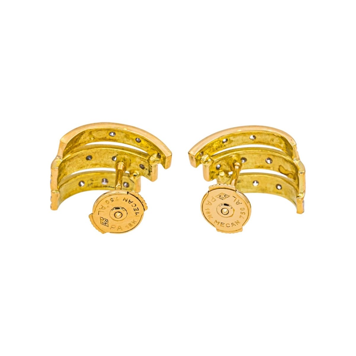 Boucles d'oreilles Créoles en or jaune et diamants - Castafiore
