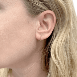 Boucles d'oreilles CREOLES en or jaune et diamants - Castafiore