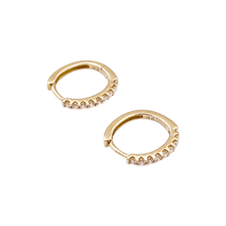 Boucles d'oreilles Créoles en or jaune et diamants - Castafiore