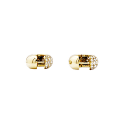 Boucles d'oreilles Créoles en or jaune et diamants - Castafiore