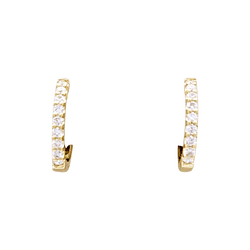 Boucles d'oreilles CREOLES en or jaune et diamants - Castafiore