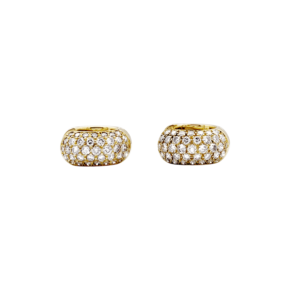 Boucles d'oreilles Créoles en or jaune et diamants - Castafiore