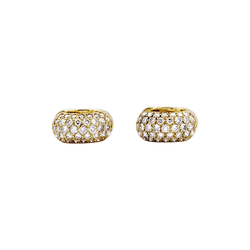 Boucles d'oreilles Créoles en or jaune et diamants - Castafiore