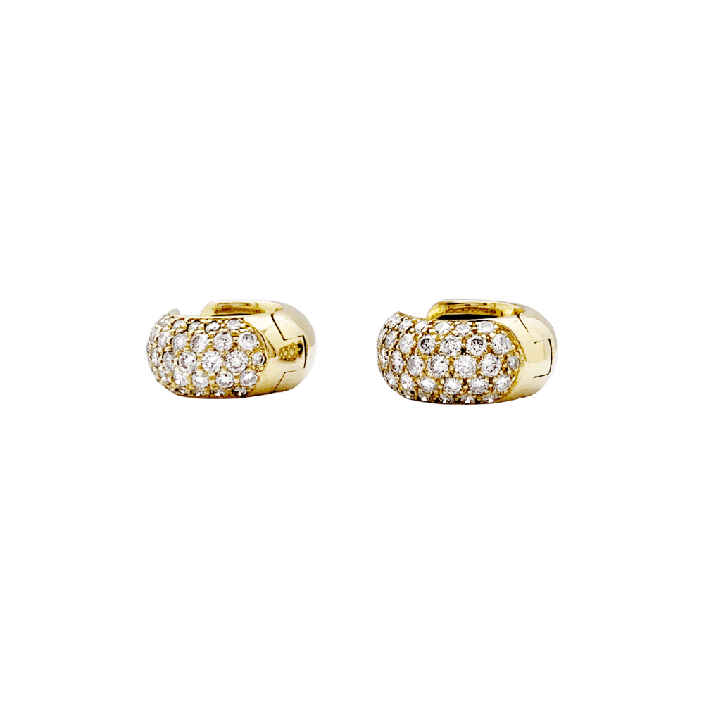 Boucles d'oreilles Créoles en or jaune et diamants - Castafiore