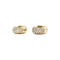 Boucles d'oreilles Créoles en or jaune et diamants - Castafiore