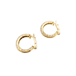 Boucles d'oreilles Créoles en or jaune et diamants - Castafiore