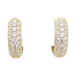 Boucles d'oreilles créoles en or jaune et diamants - Castafiore
