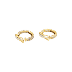 Boucles d'oreilles Créoles en or jaune et diamants - Castafiore