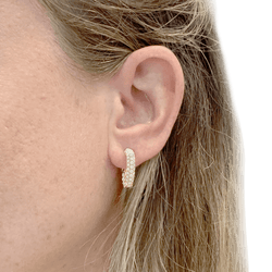 Boucles d'oreilles Créoles en or jaune et diamants - Castafiore