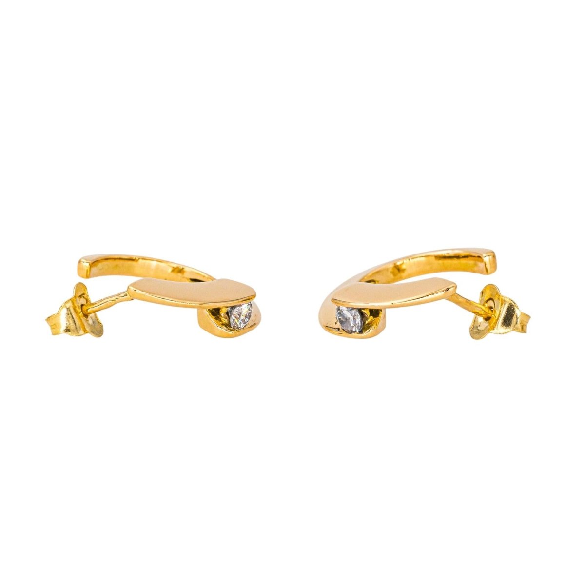 Boucles d'oreilles Créoles en or jaune et diamants - Castafiore