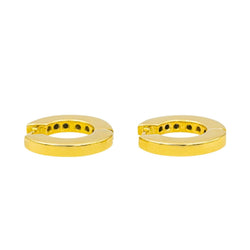 Boucles d'oreilles Créoles en or jaune, or blanc et diamants - Castafiore
