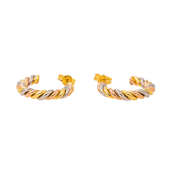 Boucles d'oreilles Créoles en or jaune, or rose et or blanc - Castafiore