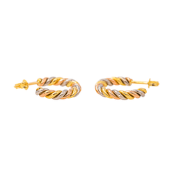 Boucles d'oreilles Créoles en or jaune, or rose et or blanc - Castafiore