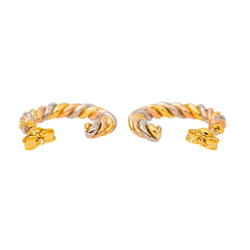 Boucles d'oreilles Créoles en or jaune, or rose et or blanc - Castafiore