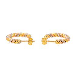 Boucles d'oreilles Créoles en or jaune, or rose et or blanc - Castafiore