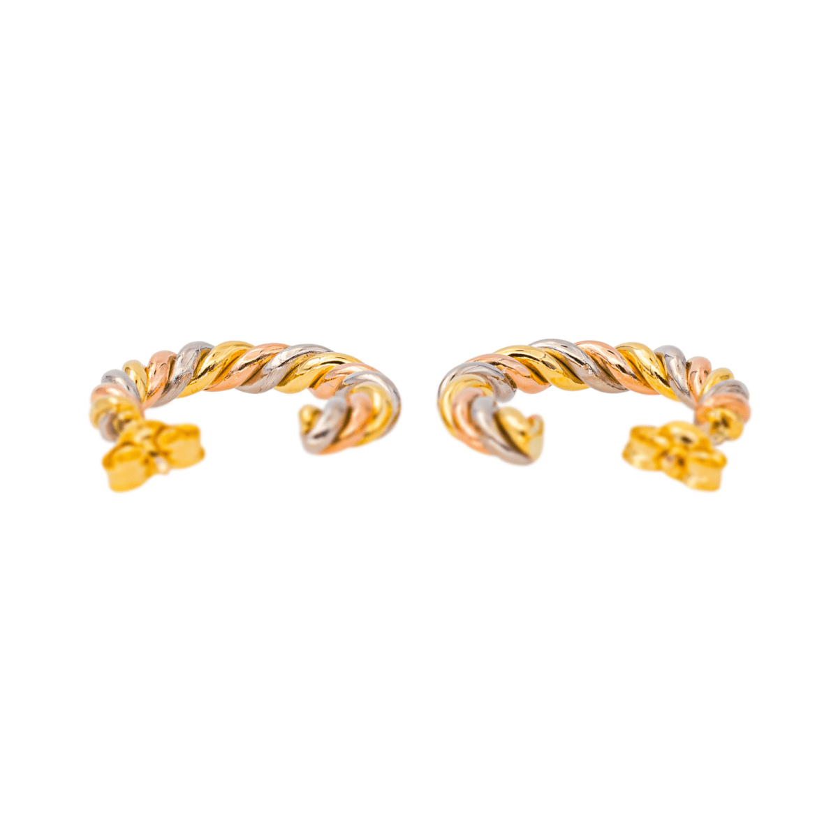 Boucles d'oreilles Créoles en or jaune, or rose et or blanc - Castafiore