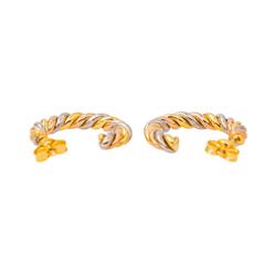 Boucles d'oreilles Créoles en or jaune, or rose et or blanc - Castafiore