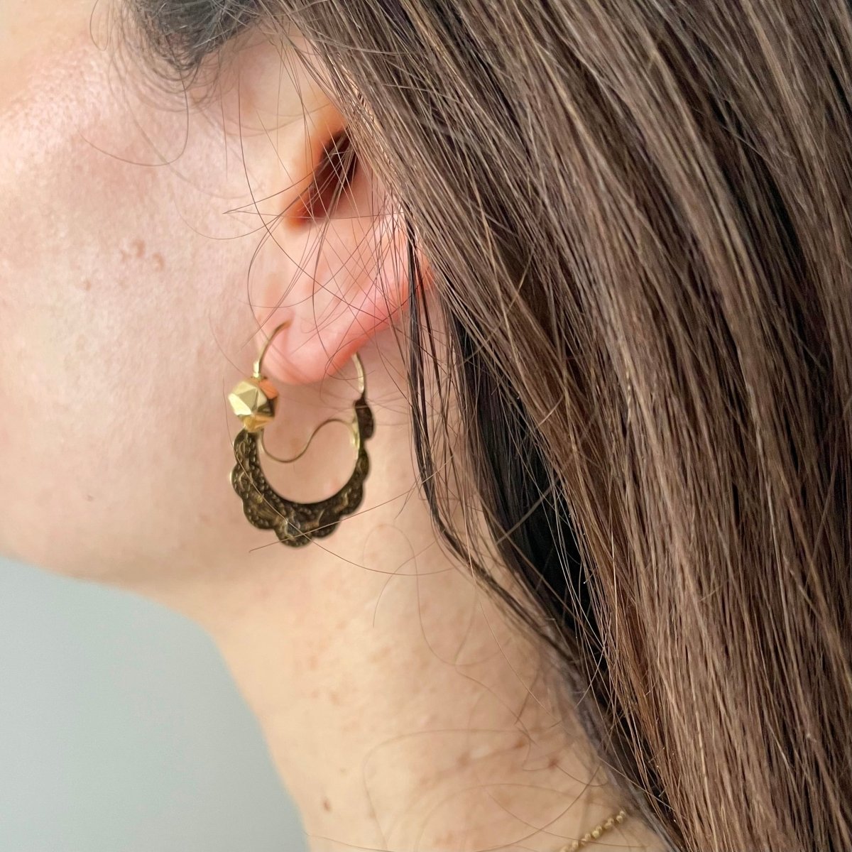 Boucles d'oreilles Créoles en or polychrome - Castafiore