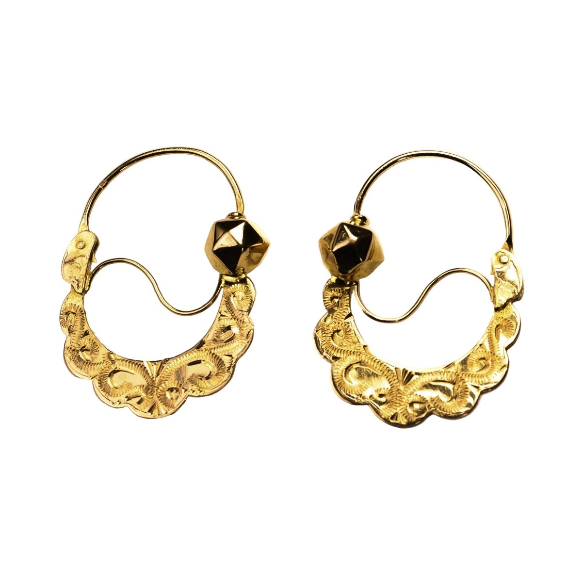 Boucles d'oreilles Créoles en or polychrome - Castafiore
