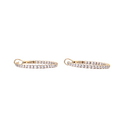 Boucles d'oreilles Créoles en or rose et diamants - Castafiore