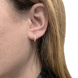 Boucles d'oreilles créoles en or rose et diamants. - Castafiore
