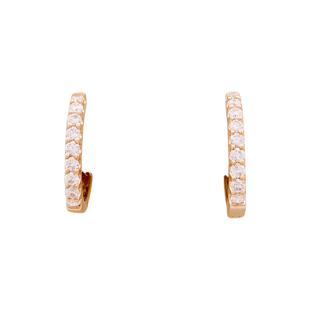 Boucles d'oreilles Créoles en or rose et diamants - Castafiore