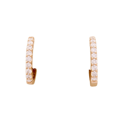 Boucles d'oreilles Créoles en or rose et diamants - Castafiore