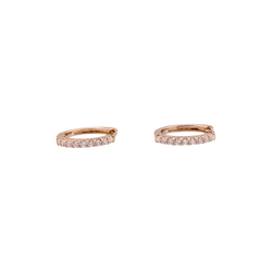 Boucles d'oreilles Créoles en or rose et diamants - Castafiore