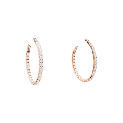 Boucles d'oreilles Créoles en or rose et diamants - Castafiore
