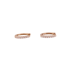 Boucles d'oreilles Créoles en or rose et diamants - Castafiore