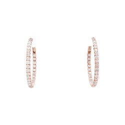 Boucles d'oreilles Créoles en or rose et diamants - Castafiore