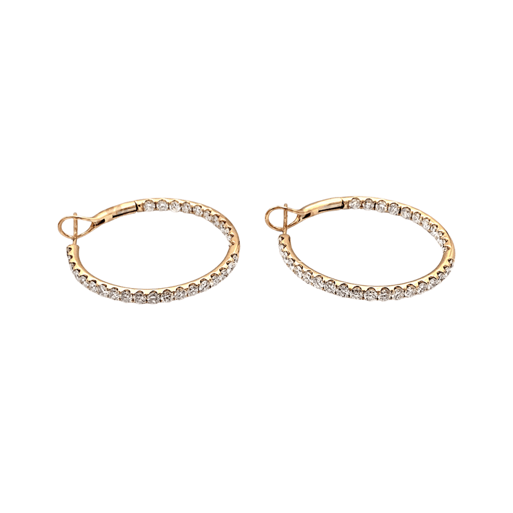Boucles d'oreilles Créoles en or rose et diamants - Castafiore