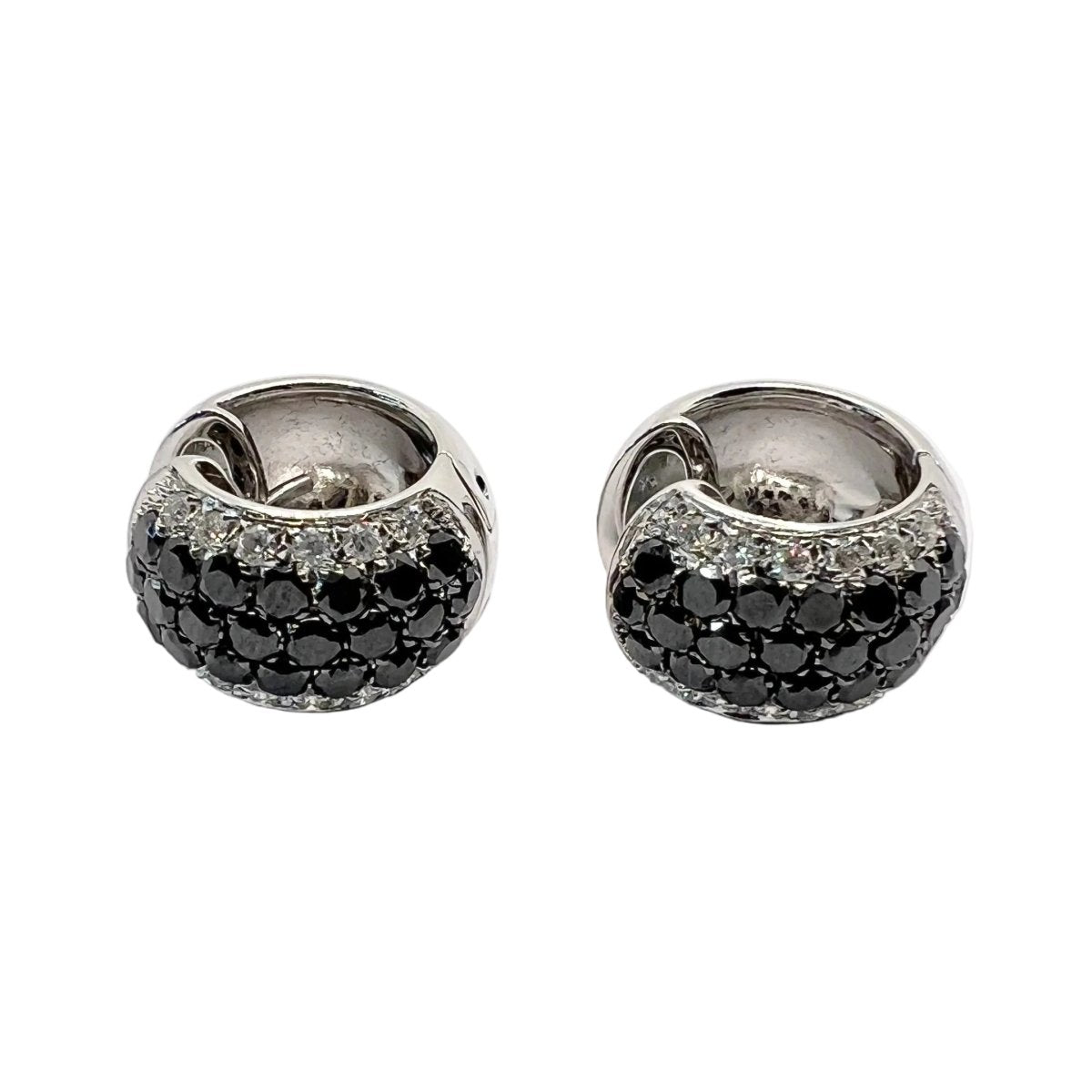 Boucles d'oreilles Créoles en orang blanc et diamants - Castafiore