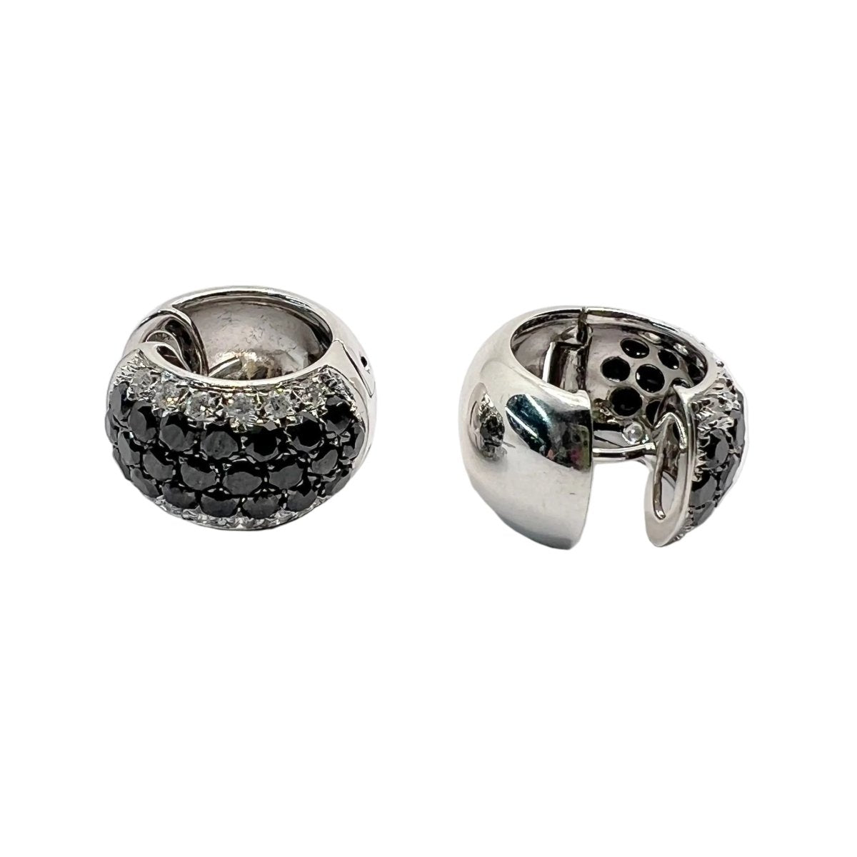 Boucles d'oreilles Créoles en orang blanc et diamants - Castafiore