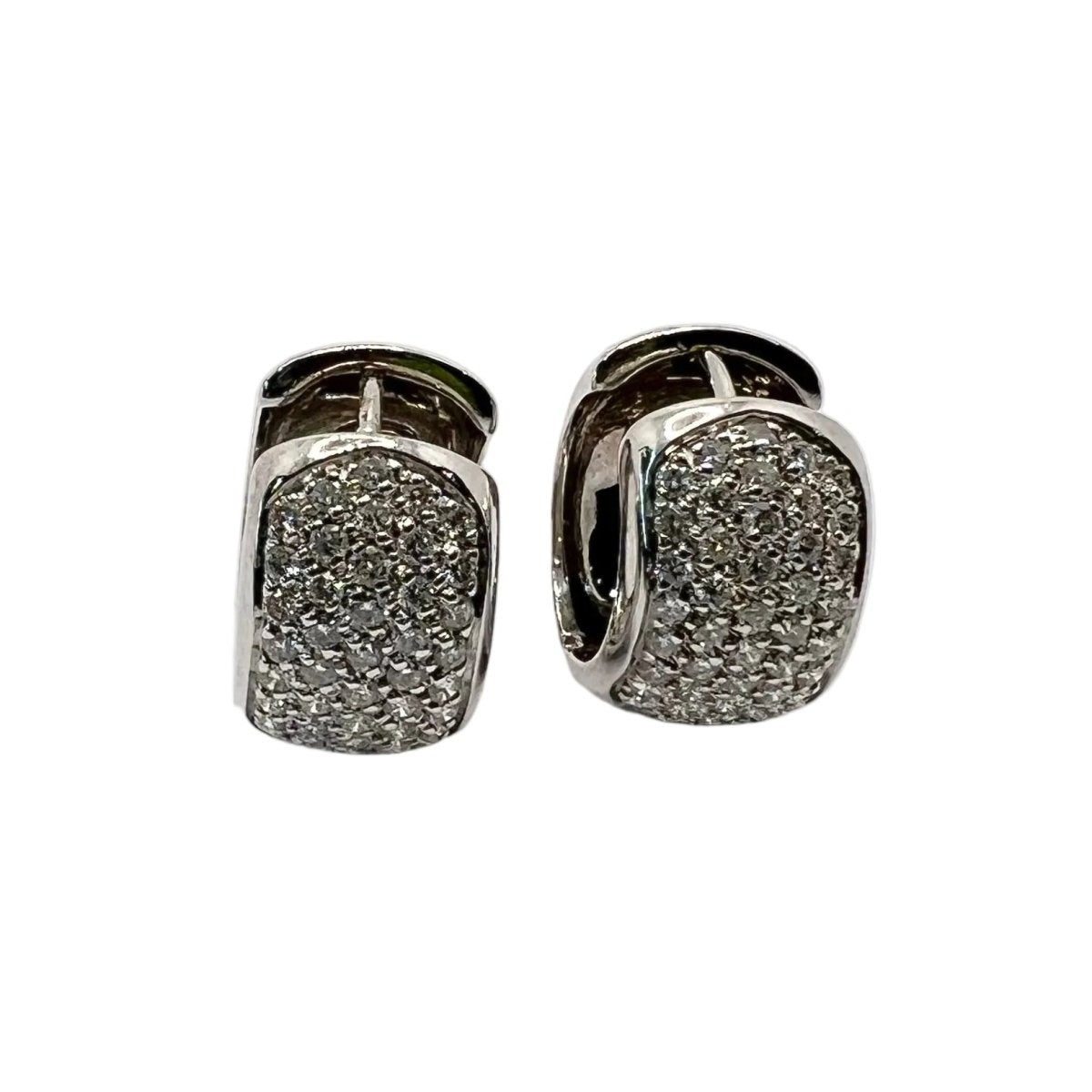 Boucles d'oreilles Créoles en orang blanc et diamants - Castafiore