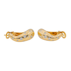 Boucles d'oreilles Créoles FRED Mouvementée en Or jaune et Diamant - Castafiore