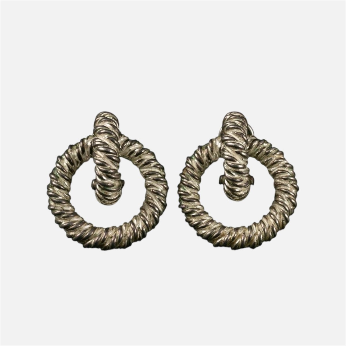 Boucles d’oreilles Créoles HERMÈS "Noeuds Marins" en argent - Castafiore