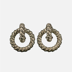 Boucles d’oreilles Créoles HERMÈS "Noeuds Marins" en argent - Castafiore