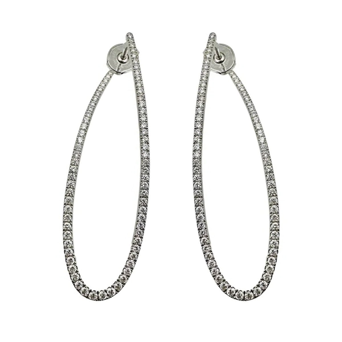 Boucles d'oreilles Créoles MESSIKA "Gatsby" en or blanc et diamants - Castafiore