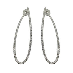 Boucles d'oreilles Créoles MESSIKA "Gatsby" en or blanc et diamants - Castafiore