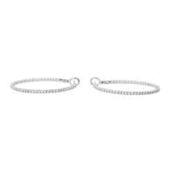 Boucles d'oreilles Créoles Or blanc Diamant - Castafiore
