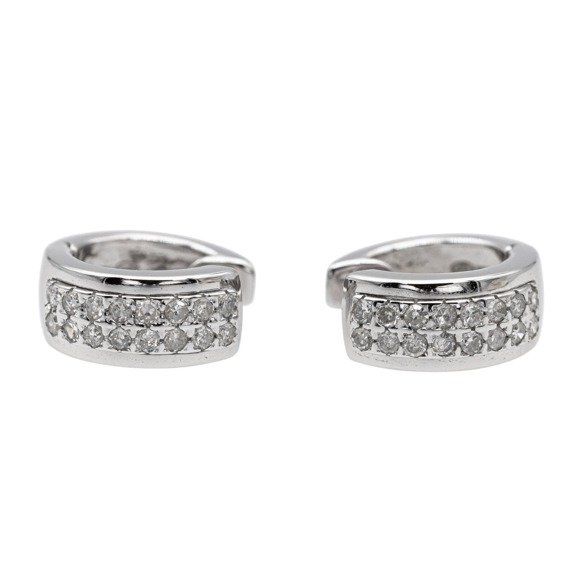 Boucles d'oreilles Créoles Or blanc Diamant - Castafiore