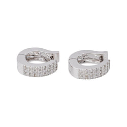 Boucles d'oreilles Créoles Or blanc Diamant - Castafiore