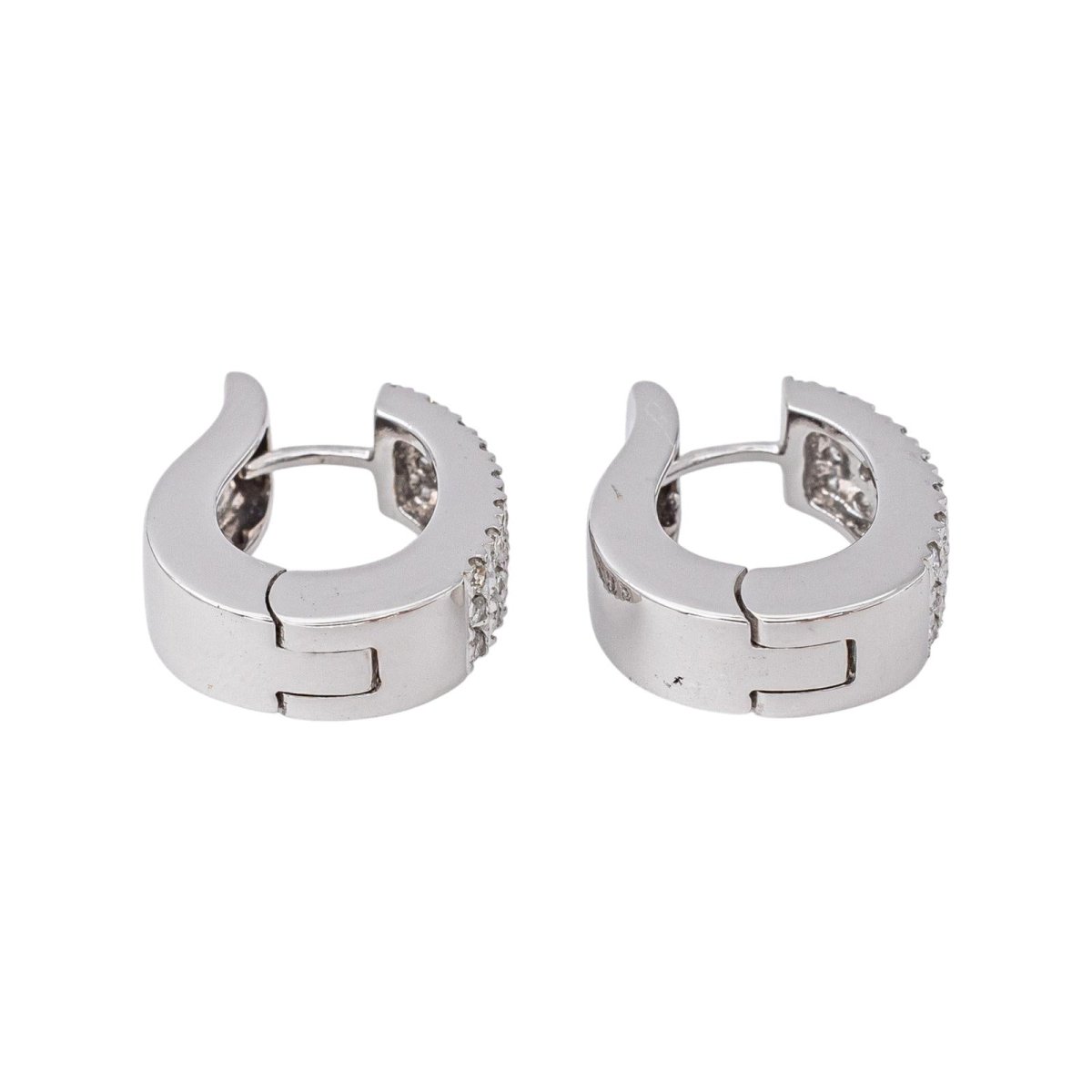 Boucles d'oreilles Créoles Or blanc Diamant - Castafiore