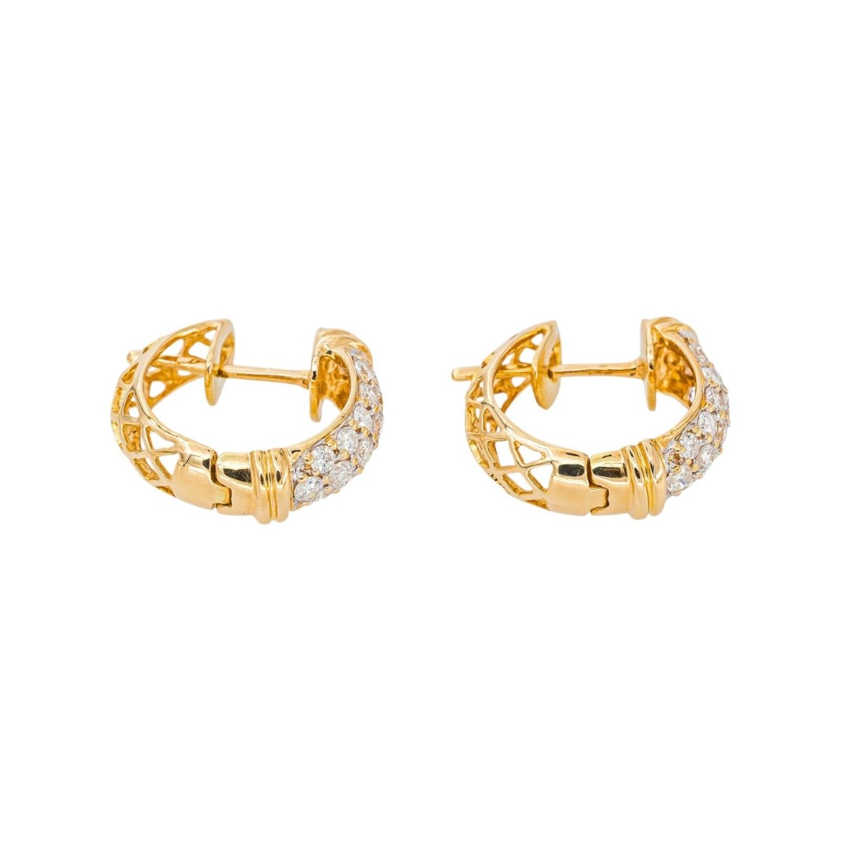 Boucles d'oreilles Créoles Or jaune Diamant - Castafiore